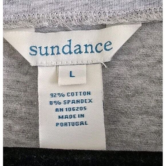 Sundance Raquel V Neck Long Sleeve Cotton Wrap Top Size Large Solid Gray - Picture 2 of 7